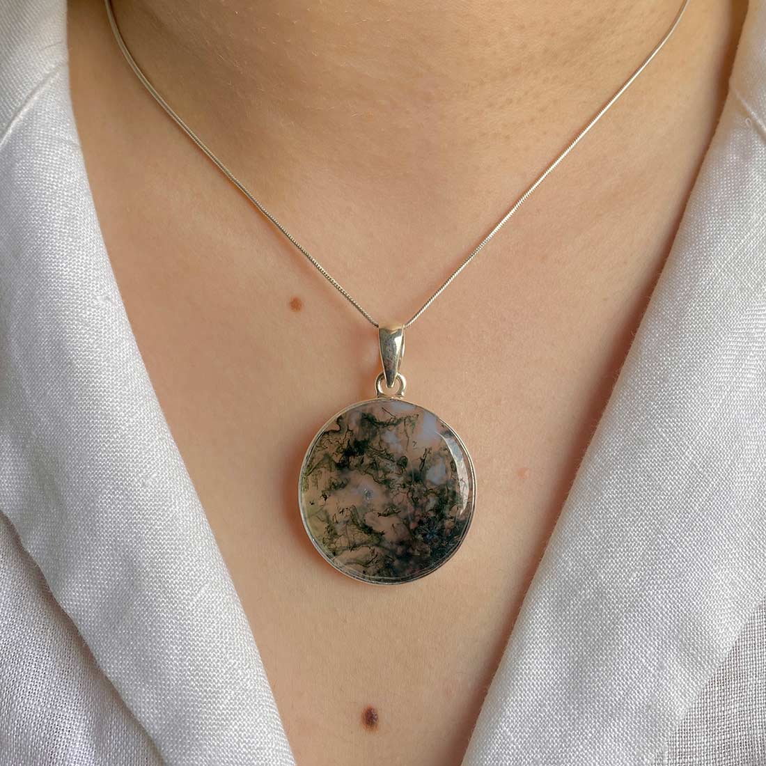 Moss Agate Pendant-(MOA-P-2.)